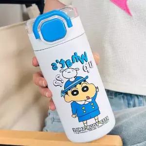 화이트 이유식용품 텀블러 짱구 컬러풀 빨대 560ml