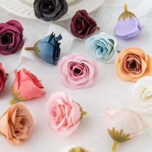 5/10Pcs 뜨거운 판매 실크 인공 꽃 장미 머리 축제 정원 아치 홈 웨딩 신부 꽃다발 장식 DIY 선물 상자