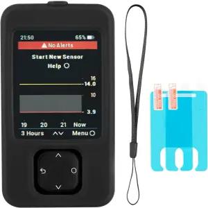 손목 랜야드와 2PCS 화면 보호기가 장착된 Swiatla Dexcom G7 리시버 케이스(블랙)