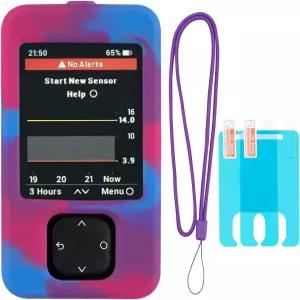 넥 랜야드와 2PCS 스크린 프로텍터가 있는 Swiatla Dexcom G7 리시버 케이스(삼색 혼합)