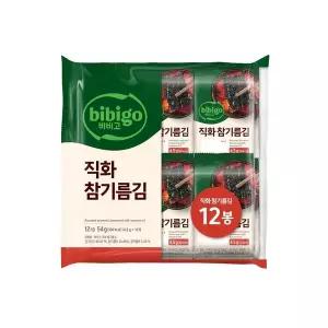 비비고 직화 참기름김 12개입 조미김 54g x 2개
