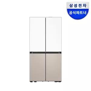 (구독) Bespoke AI 하이브리드 4도어 키친핏 Max 611L (푸드 쇼케이스) RM80F64L2XJ 새틴 화이트+새틴 베이지