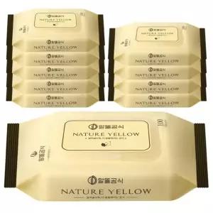 알뜰공식 네이처 옐로우 물티슈 캡형 100매 10개