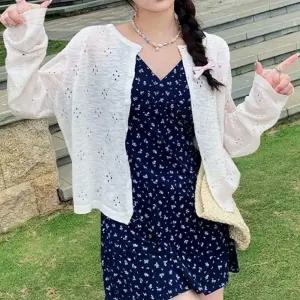 ( )여성 긴팔 얇은 여름 여름가디건 여성여름가디건 펀칭 가디건 크림 가디건 얇은 썸머 니트 여성 여름