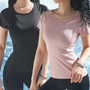 1+1 에어로빅복 여성 헬스복 상의 복 여름 필라테스 티셔츠