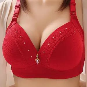 스타일리시 플러스 사이즈 풀 커버리지 브래지어 언더 와이어 프리 몰딩 및 팅 효과 일상 착용