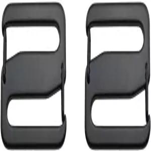 HJ가든 2pcs 블랙 27mm 개방형 수하물 스트랩 조정 버클 좌우 스프링 S 후크 304 스테인리스 스틸 슬라이딩
