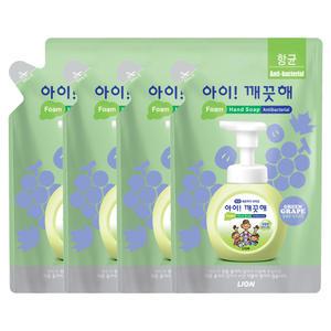 아이깨끗해 핸드워시 리필, 청포도, 450ml, 4개