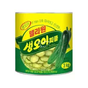 델리원 생오이피클 3kgx6개/1BOX 슬라이스