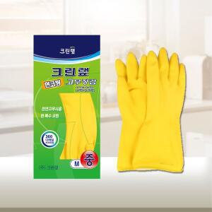 [크린랩] 면코팅 고무장갑 중 10개 주방 식품 김장 다용도