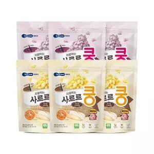 [베베쿡]처음먹는 유기농 사르르쿵 2종 6봉(오리지널/자색고구마)