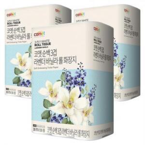 코멧 순백 3겹 라벤더 바닐라 롤화장지 30m, 30개입, 3개 one option
