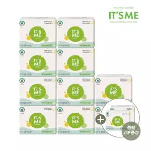 [중형 24p 추가 증정] 잇츠미 NEW 슬림 유기농 순면커버 생리대 중형 12P x10개