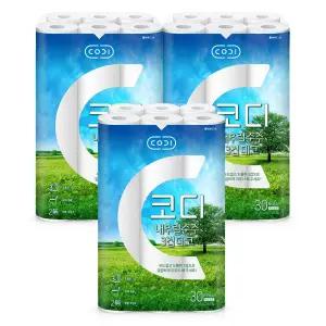 쌍용C&B 코디 내추럴 순수 20m 3겹 30롤 x 3팩/휴지/화장지