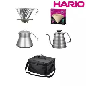 [정품] 하리오 V60 아웃도어 캠핑용 아웃도어 드립 커피 베이직 5종 세트 가방 포함