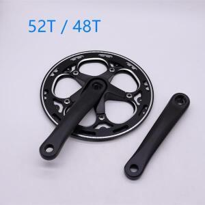 도시 사이클 접이식 자전거 크랭크 셋 52T 48T 사각 구멍 170mm 152mm CNC 단일 체인 휠 세트 알루미늄 커