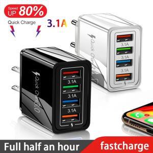 4in 1 USB 충전기 퀵 차지 3.0 플러그 벽 멀티 포트 고속 어댑터 범용 헤드