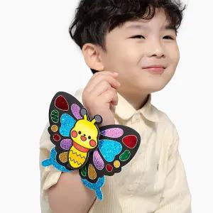 [문구티쳐] 민화 KC인증 포일아트 나비 팔찌 만들기 DIY 봄나들이장난감 요술팔찌 행사용품 집콕놀이세트