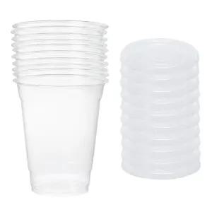 롯데이라이프 PET테이크아웃컵세트 350ml 10세트/일회용/투명컵/테이크아웃/포장/과일컵/아이스/커피/카페