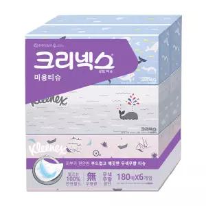 크리넥스 무색 무향 180매x6개입 1팩 미용티슈 화장지