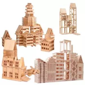 카프라 미송 900PCS 원목 블럭 쌓기 나무쌓기 젠가 도미노 W163