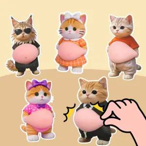 배불뚝이 고양이 말랑이 스티커 폰꾸미기 입체 문콕방지 도어 가드 실리콘 보호