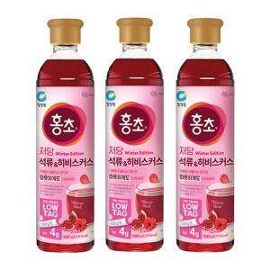 청정원 저당홍초 석류히비스커스 900ml, 3개