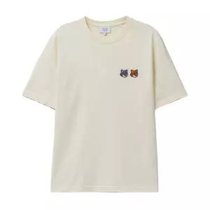 26SS 메종키츠네 여성 더블 볼드 폭스 헤드 레귤러 티셔츠 라떼 OW011CFKJ0008 P702