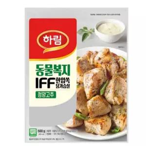 하림 동물복지 IFF 한입쏙 닭가슴살 청양고추 체중조절 헬스 간식 술안주 500g