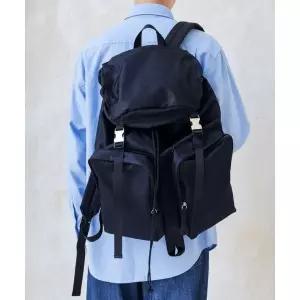 바이모스 BYMOSS 샤이니 2포켓 나일론 백팩 블랙 3288052