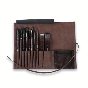 부채붓 GIORGIONE 10PCS COOLER 무광택 가죽 다람쥐 수채화 커튼 브러시 MASTER 세트 머리 LEVEPAINT