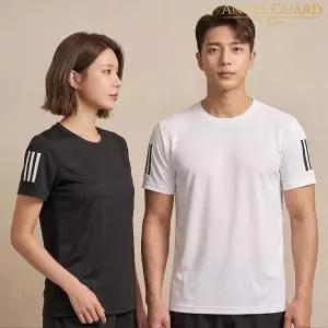 쿨링 기능성 반팔 라운드 티셔츠 여름 냉감 메쉬 헬스 체육대회 단체복 유니폼 남녀공용