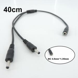 DC 3.5x1.35mm 전원 커넥터 Y 분배기 케이블 남성 2 여성 방식 확장 잭 플매트 카펫 러그 CCTV 카메라 라우
