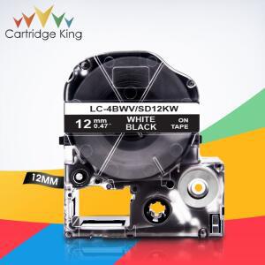 라벨 테이프 SD12KW LC-4BWV 검정색 12mm 스티커 Epson LabelWorks LW-300 LW-C410 King Jim TepraPro 메이