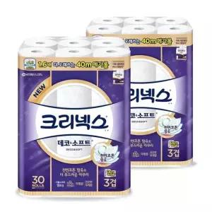 크리넥스 데코소프트 3겹 화장지 40m x 30롤 x 2EA