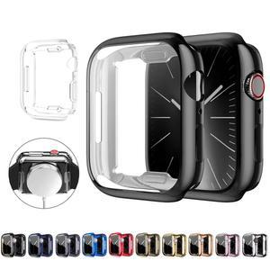 애플 워치 울트라 9 8 7 6 SE 5 4 3 2 1 시리즈 38mm 40mm 41mm 42mm 44mm 45mm 49mm용 풀스크린 TPU 투명 보호 케이스