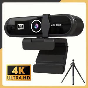 4K UHD 웹캠 자동 초점 내장 마이크 USB 카메라 데스크탑/노트북용 삼각대 마운트 포함 플매트 카펫 러그