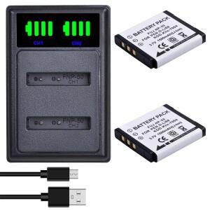 Batmax NP-50 Fuji 배터리 및 LED USB 듀얼 충전기 Nigit Vision 카메라용 FUJIFILM 펜탁스 D-Li68 KODAK K