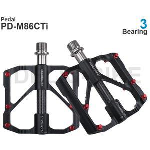 Promend MTB 초경량 미끄럼 방지 알루미늄 합금 페달 PD-M86CTi3 베어링블랙Ti레드