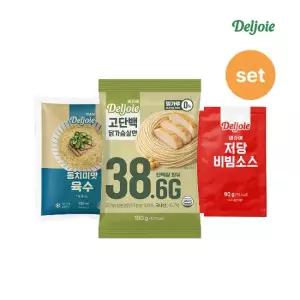 델쥬아 고단백 닭가슴살면 180g 10팩 + 동치미맛 육수 350ml 5팩 + 저당비빔소스 90g 5팩