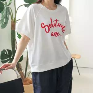 솔리튜 레터링 오버핏 반팔 맨투맨티
