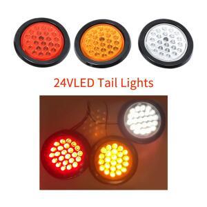 화물차차폭등 24 LED 라운드 경고 24V 12V 표시기 차량용 후면 마커 트럭 사이드 라이트 트레일러 브레이크 회전 반사판 미등