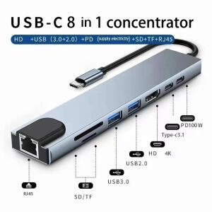 컴퓨터동글이 USB 8IN1 7IN2 리더 충전 TF 고속 노트북 SD 카드 3IN1 어댑터 컴퓨터용 7IN1 HDTV 허브 PD 4K 11IN1 RJ45