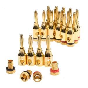20/8Pcs 24k 금도금 바나나 플러그 뮤지컬 케이블 및 스피커 잭용 4mm 오디오 커넥터 내구성 핀