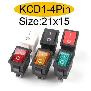 510피스 KCD1 6A250V AC 10A125V 21x15mm 4 핀 보트 자동차 로커 스위치 ON-OFF 대시 보드 전등