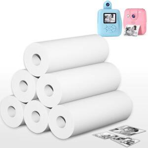 6롤 인스턴트 인쇄 카메라 용지 어린이 열 종이 세트 리필 BPA 무료 57x30mm