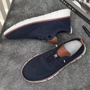 편한 데일리 남자 운동화 니트 캐주얼 스니커즈 신발 - 2컬러