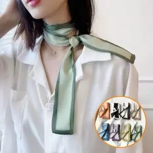 [룽스_62]색상 모조 실크 슬림 가방리본 스타일 롱 스카프