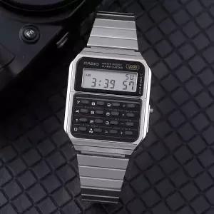 카시오 CA-500WE-1A 레트로 가제트 디지털 계산기 남자 메탈 시계 d19