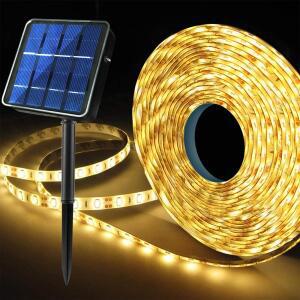 야외 태양광 LED 스트립 라이트 IP65 방수, 5m 안뜰 장식에 적합
